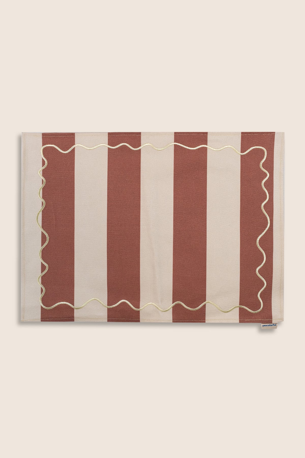 2’li Krem & Kahverengi Çizgili Amerikan Servis – 35×50 cm