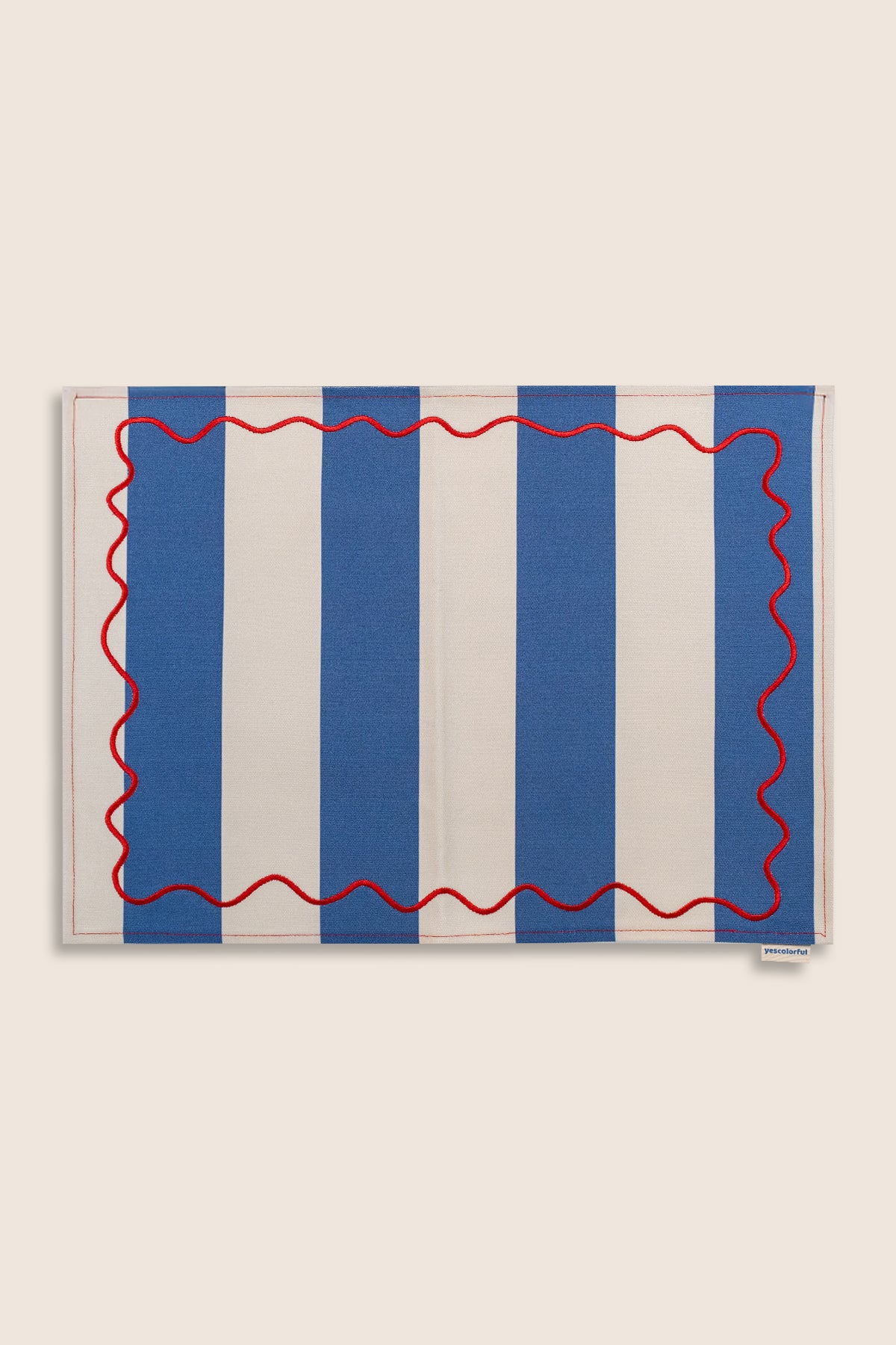 2’li Mavi & Krem Çizgili Amerikan Servis – 35×50 cm